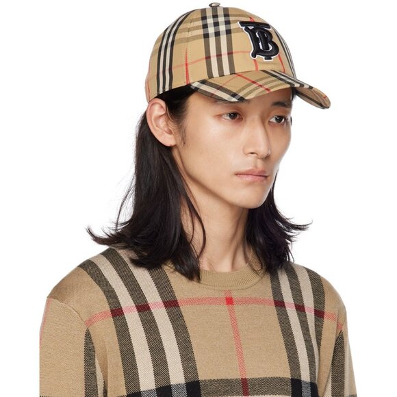 Burberry Unisex Hat TB Monogram Check Adjustable Baseball Cap Size S - Picture 1 of 9
